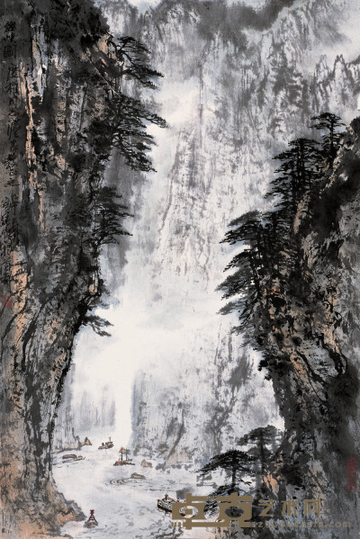 刘宝纯 1978年作 幽峡图 镜心 66×43cm