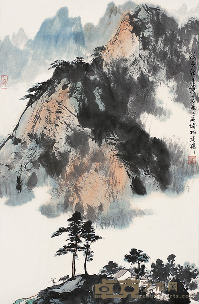 傅二石 1988年作 山水 镜心 68×42cm