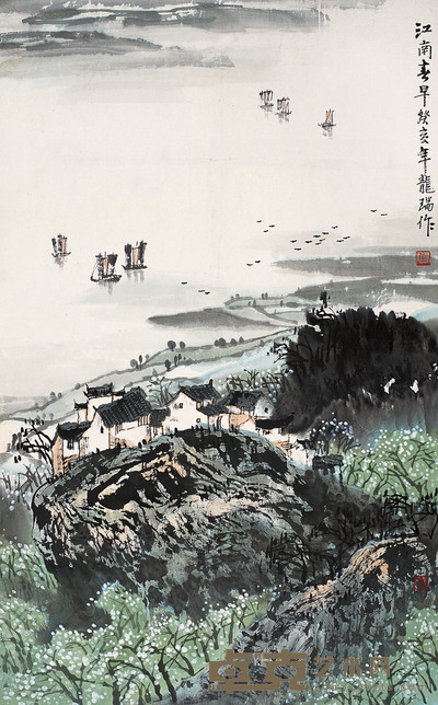 龙瑞 1983年作 江南春早 立轴 95×59cm
