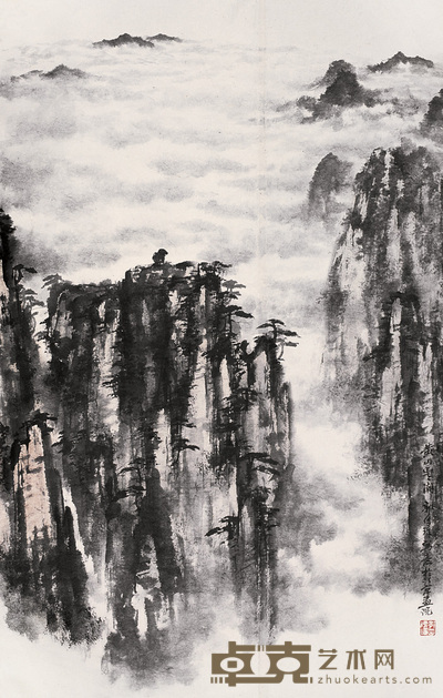 郭传璋 黄山云烟 立轴 108×75cm