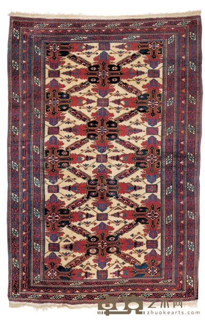约约1950-1975年作 库巴地毯 220×153cm