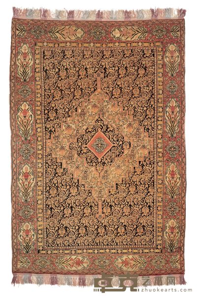 约19世纪中作 萨南达古地毯 198×137cm