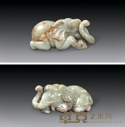 辽代 玉“太平有象”形摆件 长19.8cm；高7.8cm