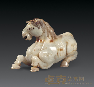 元代 玉卧马 长19.2cm；高11.5cm