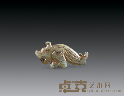 商代 青白玉兽珮 长5.8cm
