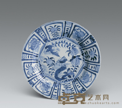 清康熙 青花草虫秋鸣盘 口径；22.5cm