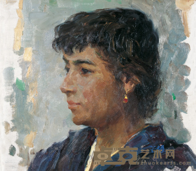 徐芒耀 1996年作 肖像 50×40cm