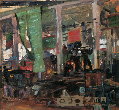 费以复 1959年作 农具场 27×25.5cm