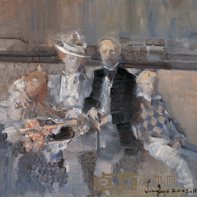 俞晓夫 2003年作 一家人 50×50cm