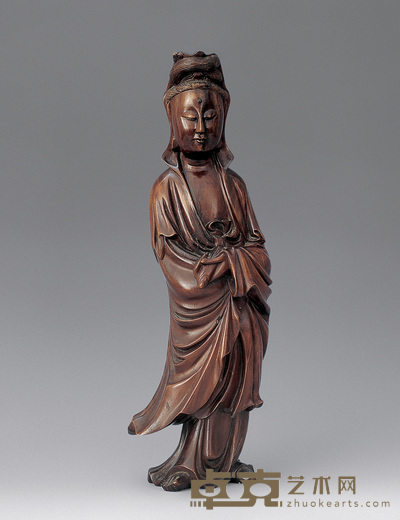 清 黄杨木观音 高35cm