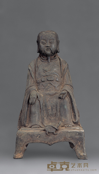 明 铜玄武坐像 高30cm