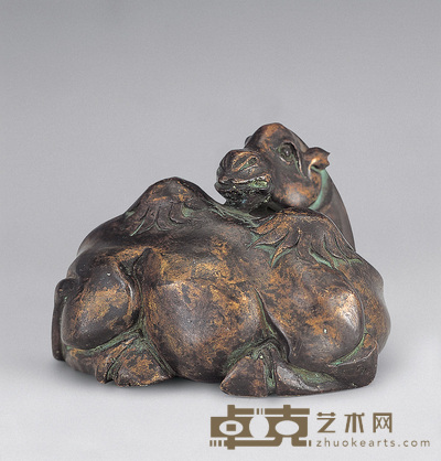 清 铜骆驼镇纸 长10cm;高8cm