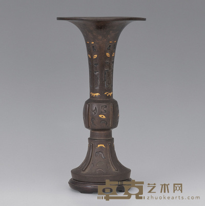 明 铜花觚 高23cm