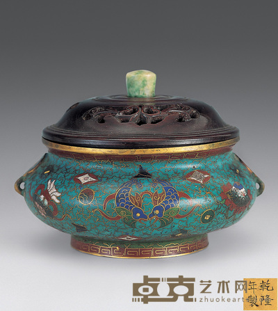 清 铜胎珐琅香炉 11×15cm