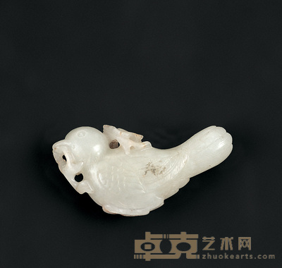 清 玉喜鹊挂件 5.5×3cm
