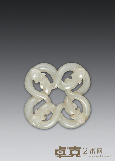 清 玉螭龙珮 5×5cm