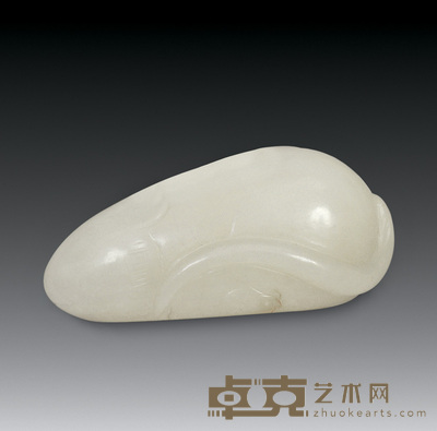 清 白玉发财鼠 长7cm