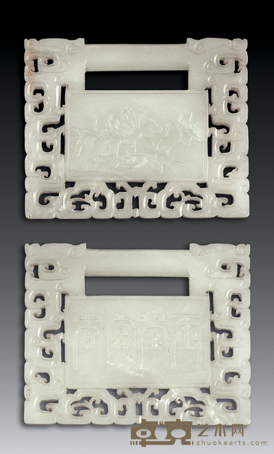 清 玉“玉堂富贵”锁 8.3×6.7cm