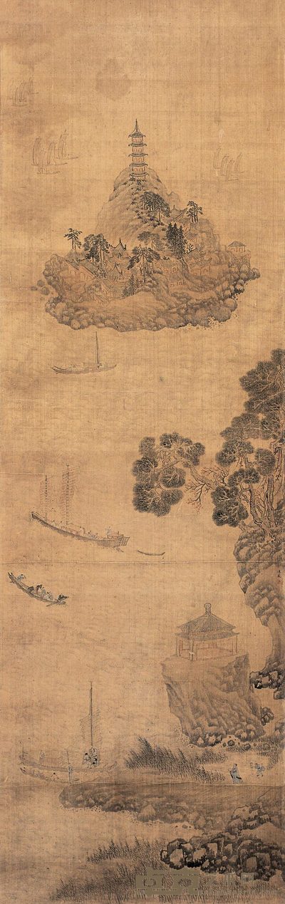 陈范 山水 立轴 169×55cm