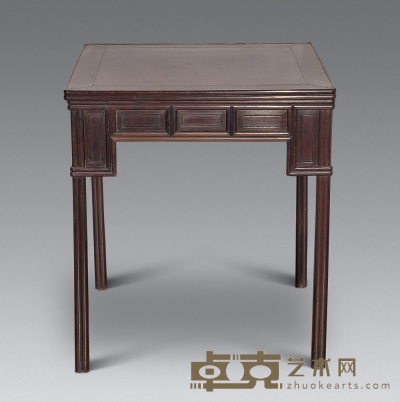 清 红木活面棋桌 高83.5cm；长74cm