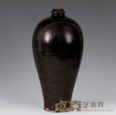 宋 磁州窑黑釉梅瓶 高29cm