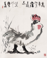 韩美林 1982年作 公鸡 镜心