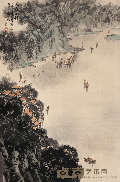 宋文治 洞庭帆影图 立轴 67×45cm