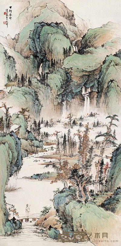 汪采白 1927年作 山水 立轴 136×68cm