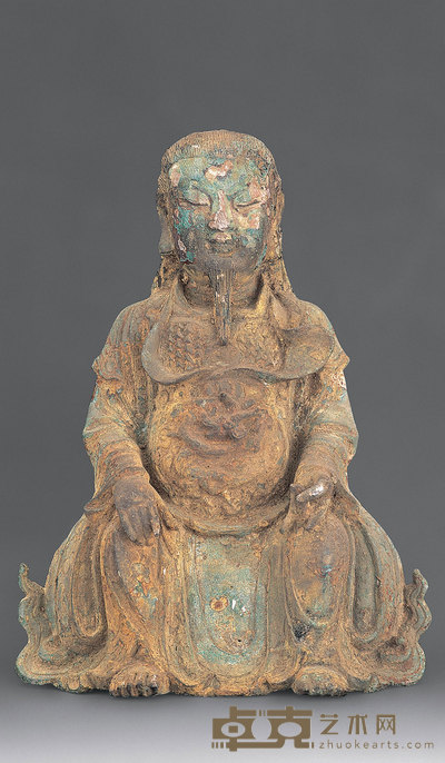 明 铜玄武坐像 高30cm