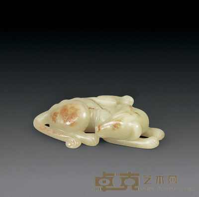 清 黄玉狗 长5cm
