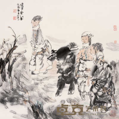张江舟 2006年作 清风图 镜心 68×68.5cm