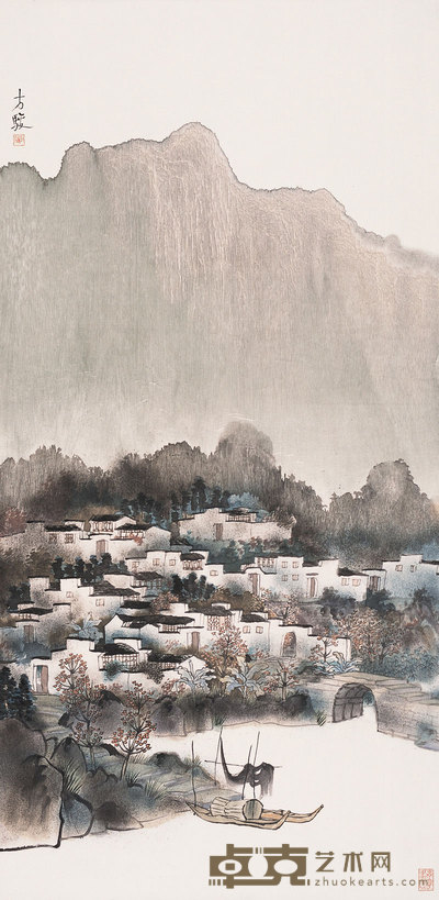 方骏 山水 镜心 138×68cm