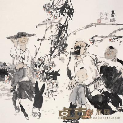 陈钰铭 2003年作 春醉 镜心 68×68cm