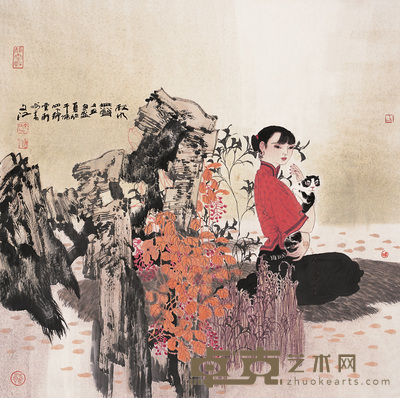 于文江 1997年作 秋水无声 镜心 69×69cm