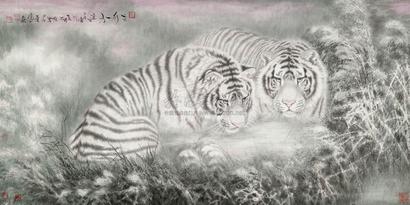 贾宪一 2010年作 在水一方 镜心