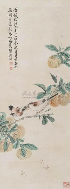 陆抑非 1964年作 花鸟 立轴