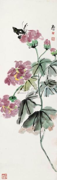陆抑非 花鸟 立轴