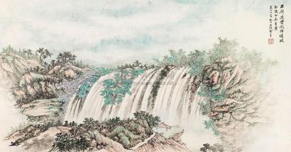 俞子才 1959年作 山水 镜心
