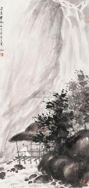 傅抱石 1962年作 山水 立轴