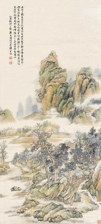 陆恢 己酉（1909）年作 仿石谷山水 立轴