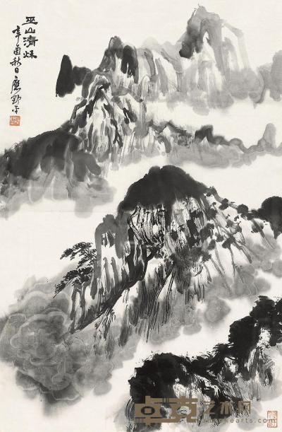 应野平 辛酉（1981）年作 巫山清秋 镜心 68×45cm