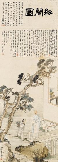 陆鹏 丁亥（1887）年作 纫兰图 镜心