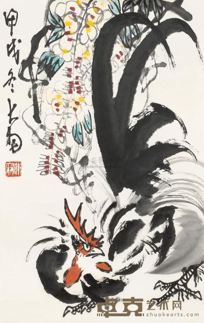陈大羽 甲戌（1994）年作 大吉图 镜心 70×44cm
