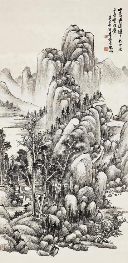 吴徵 辛巳（1941年）作 山色秋声 立轴