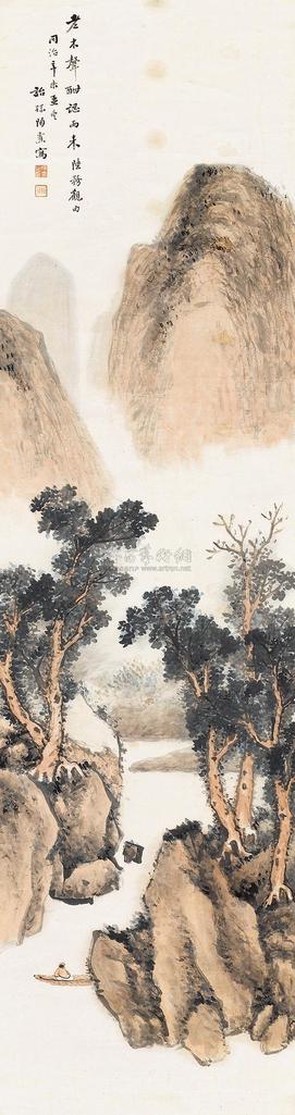 陶焘 辛未（1871年）作 峡江泛棹 立轴