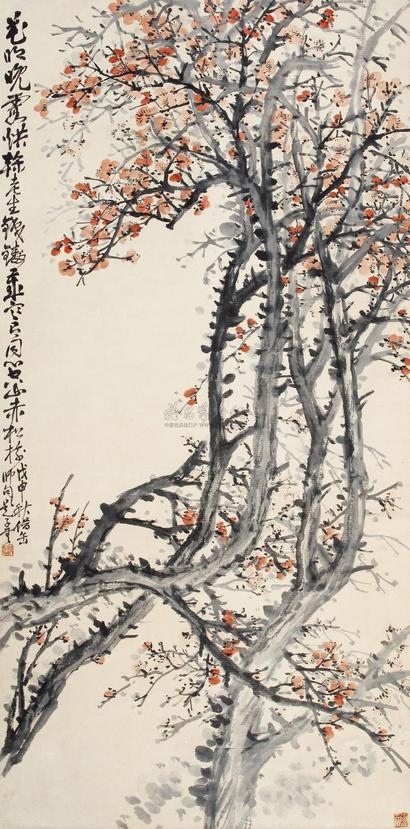 赵云壑 1908年作 报春图 立轴