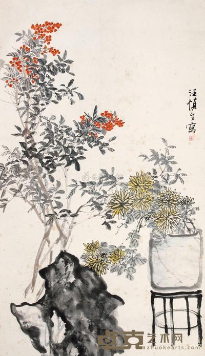 汪溶 清供图 立轴 129×75cm