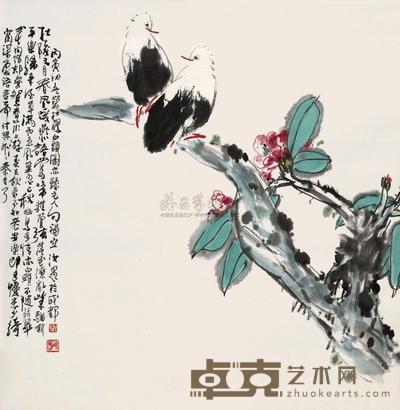 郭汝愚 1986年作 杜鹃白头图 立轴 66.5×65cm