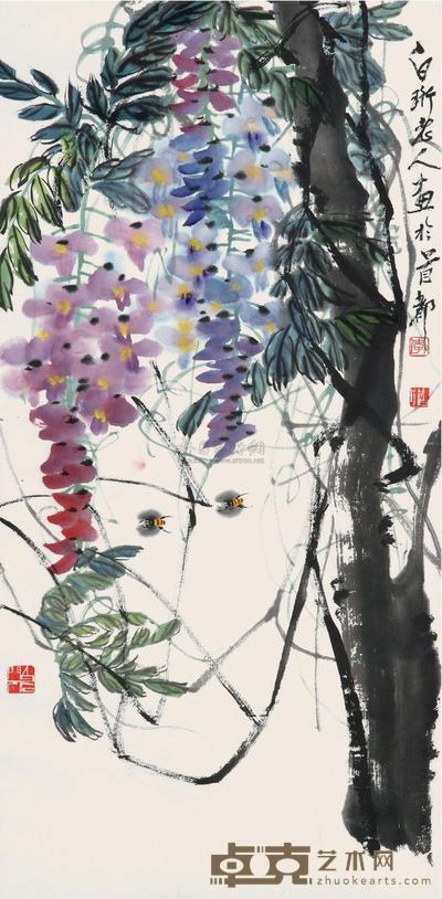 李白珩 花卉草虫 立轴 68.5×34cm