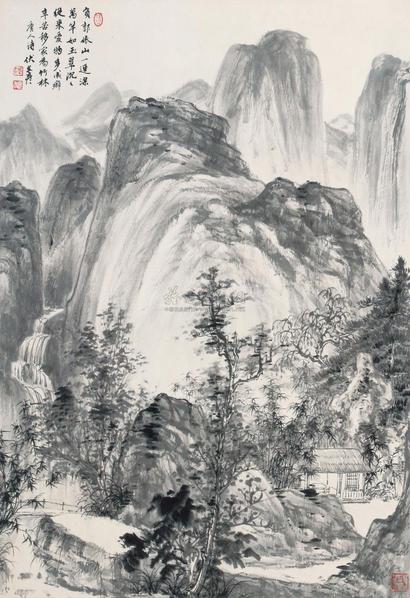 伏文彦 竹溪草庐图 立轴